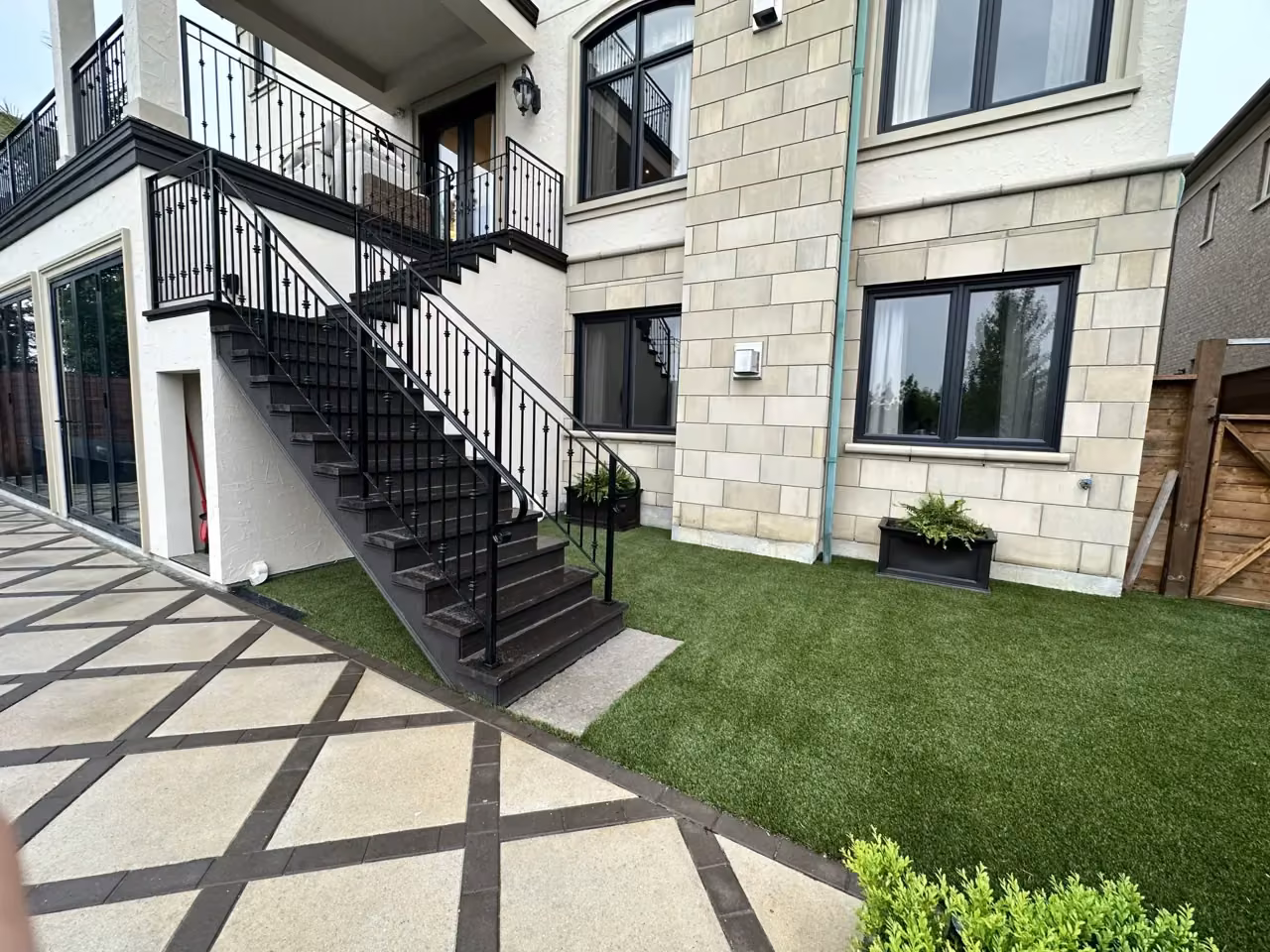 Fresh artificial grass lawn